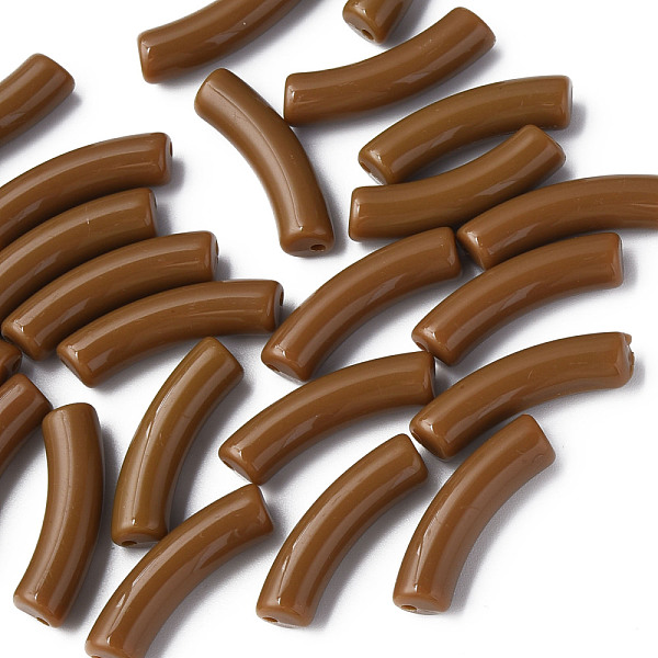 

PandaHall Opaque Acrylic Beads, Curved Tube, Camel, 32x10x8mm, Hole: 1.8mm Acrylic Tube Brown