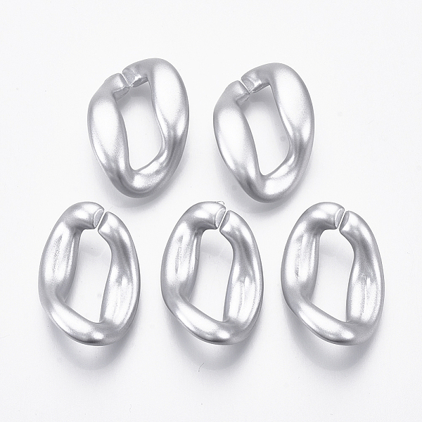 

PandaHall Spray Painted CCB Plastic Linking Rings, Quick Link Connectors, For Jewelry Curb Chains Making, Twist, Silver, 27x19x8mm, Inner...