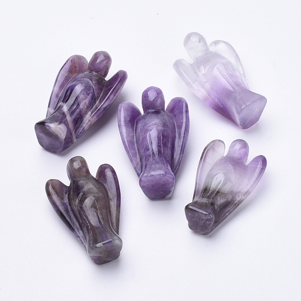 

PandaHall Natural Amethyst Angel Decor Healing Stones, Energy Reiki Gifts for Women Men, 38~40x27~28x13~14mm Amethyst Angel & Fairy