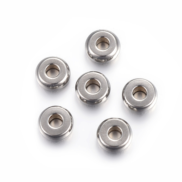 

PandaHall 304 Stainless Steel Spacer Beads, Flat Round, Stainless Steel Color, 5x2mm, Hole: 1.5mm 304 Stainless Steel Flat Round