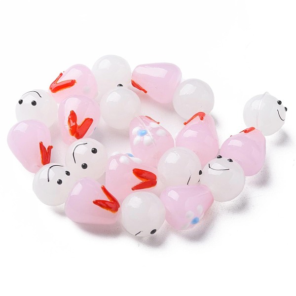 

PandaHall Handmade Lampwork Beads Strands, Round with Cone, Pink, 11.5x12mm, Hole: 1mm, about 20pcs/strand, 9.84 inch(25cm) Lampwork Round...