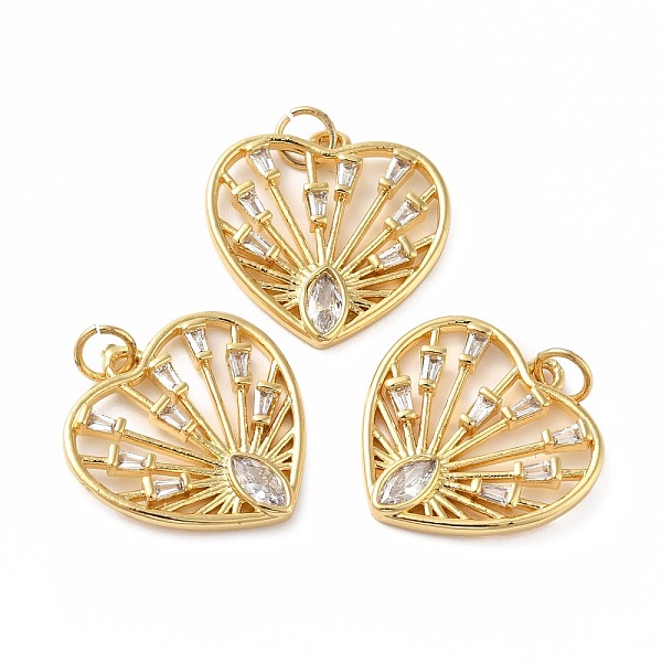 

PandaHall Rack Plating Brass Micro Pave Cubic Zirconia Pendants, Real 18K Gold Plated, Long-Lasting Plated, Lead Free & Cadmium Free, Heart..., Clear