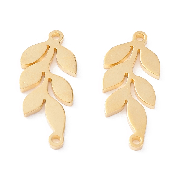 

PandaHall 201 Stainless Steel Links, Manual Polishing, Leaf Vacuum Plating, Real 18K Gold Plated, 22.5x10x1.5mm, Hole: 1.2mm 201 Stainless...