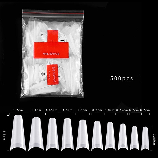 

PandaHall Half Cover Stiletto Square False Nail Tips, Manicure DIY Nail Art Salon, Artificial Nails, White, 18.5~28x7~12mm, about 500pcs/set...