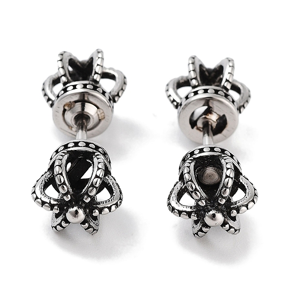 

PandaHall Crown 316 Surgical Stainless Steel Stud Earrings, Ear False Plugs for Women Men, Antique Silver, 8x8mm 316 Surgical Stainless...