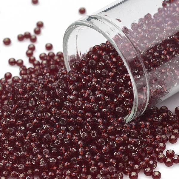 

PandaHall TOHO Round Seed Beads, Japanese Seed Beads, (25D) Silver Lined Garnet, 11/0, 2.2mm, Hole: 0.8mm, about 1110pcs/bottle, 10g/bottle..., Red