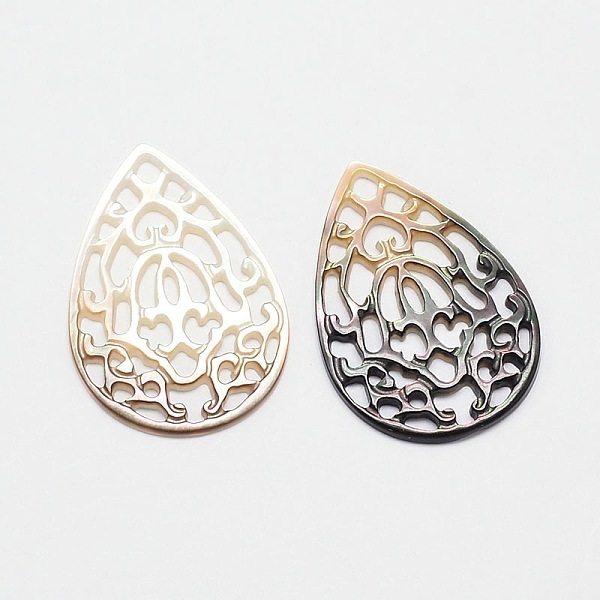 

PandaHall Black Lip Shell Pendants, teardrop, 32x23x2mm, Hole: 3x2mm Black Lip Shell Teardrop