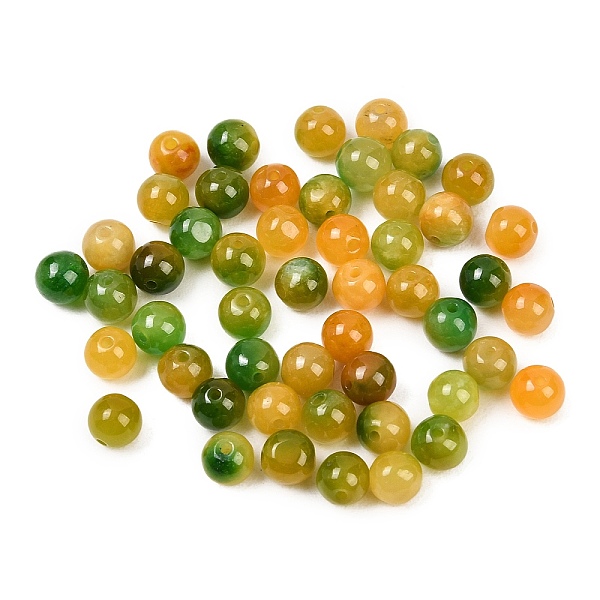 Natural Myanmar Jade Dyed Beads