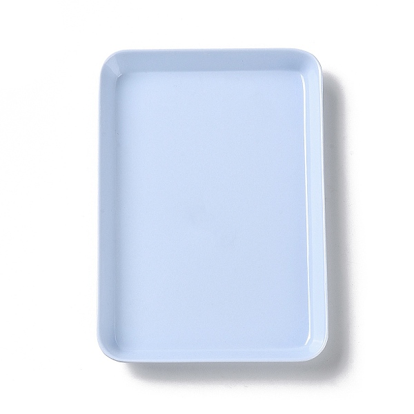 

PandaHall Rectangle Plastic Jewelry Plates, Storage Tray for Rings, Necklaces, Earrin, Light Sky Blue, 17x12x1.8cm Plastic Rectangle