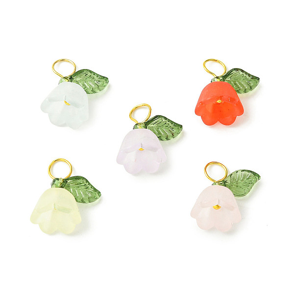 

PandaHall Frosted Acrylic Flower Pendants, with Brass Jump Rings Finding, Mixed Color, 13.5x12.5x9mm, Hole: 3.5mm Brass+Acrylic Flower..., Multicolor