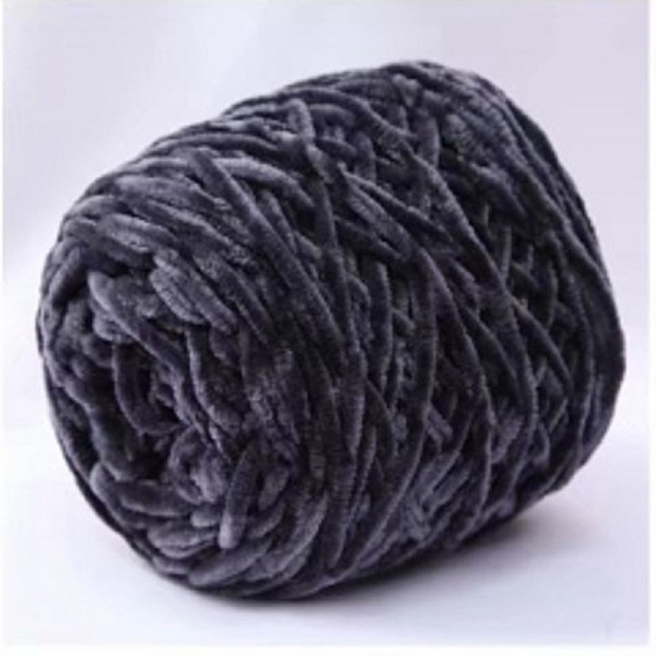 

PandaHall Wool Chenille Yarn, Velvet Cotton Hand Knitting Threads, for Baby Sweater Scarf Fabric Needlework Craft, Gray, 5mm, 95~100g/skein...