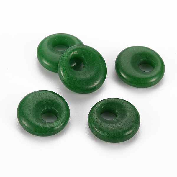 

PandaHall Natural Malaysia Jade Pendants, Donut/Pi Disc, 17.5~18.5x5.5mm, Hole: 5.5mm Malaysia Jade Donut