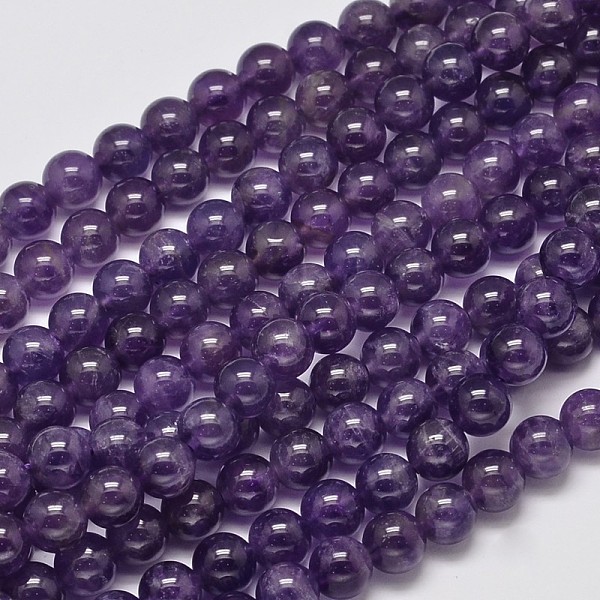 

PandaHall Natural Amethyst Round Bead Strands, 8mm, Hole: 1mm, about 46pcs/strand, 15.5 inch Amethyst Round