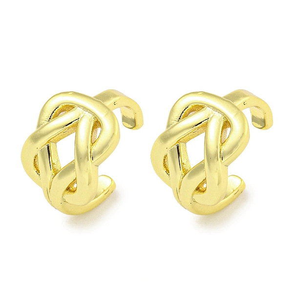 

PandaHall Brass Cuff Earrings, Real 18K Gold Plated, 12.5x8.5mm Brass