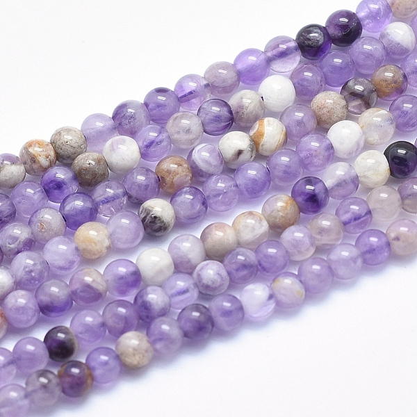 

PandaHall Natural Chevron Amethyst Beads Strands, Round, 4mm, Hole: 0.8mm, about 103pcs/strand, 15.7 inch Amethyst Round