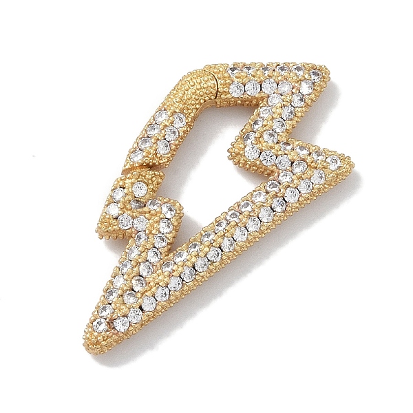 

PandaHall Rack Plating Brass Micro Pave Cubic Zirconia Spring Gate Rings Clasps, Cadmium Free & Lead Free, Long-Lasting Plated, Real 18K..., Clear