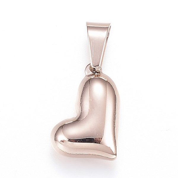 

PandaHall 304 Stainless Steel Charms, Puffed Heart, Rose Gold, 15x10.5x4.5mm, Hole: 7x3.5mm 304 Stainless Steel Heart