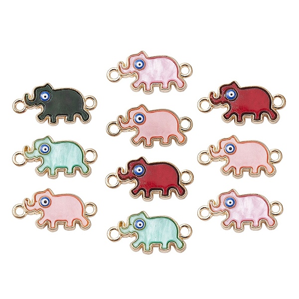 

PandaHall Acrylic Pendants, with Enamel and Alloy Findings, Elephant with Evil Eye, Mixed Color, Golden, 11.5x22.5x2.5mm, Hole: 1.8mm...