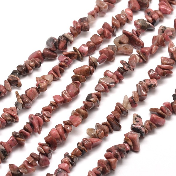 

PandaHall Natural Rhodonite Chip Bead Strands, 5~8x5~8mm, Hole: 1mm, about 31.5 inch Rhodonite Chip