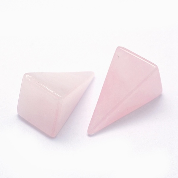 

PandaHall Natural Rose Quartz Beads, Cone, Undrilled/No Hole Beads, 25x14x14.5mm Rose Quartz Cone