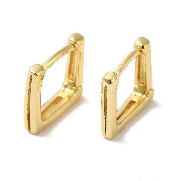 

PandaHall Brass Huggie Hoop Earrings for Women, Real 18K Gold Plated, Rectangle, 11.5x3mm Brass Rectangle