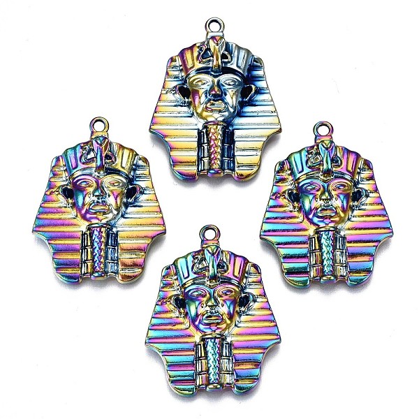 

PandaHall Alloy Pendants, Cadmium Free & Lead Free, Pharaoh, Rainbow Color, 36x28.5x8mm, Hole: 2mm Alloy Human