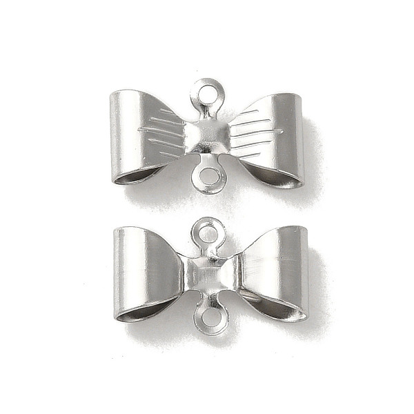 

PandaHall 304 Stainless Steel Connector Charms, Bowknot, Platinum, 11.5x7.5x3mm, Hole: 1mm 304 Stainless Steel Bowknot
