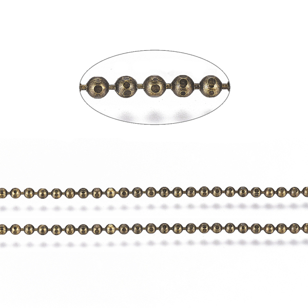 

PandaHall Brass Ball Chains, Faceted, Long-Lasting Plated, Soldered, with Spool, Cadmium Free & Nickel Free & Lead Free, Antique Bronze, 2mm...