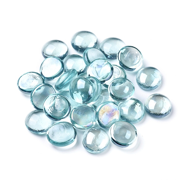 

PandaHall Transparent Flat Back Glass Cabochons, Half Round/Dome, for Vase Fillers, Aquarium Decor or Crafts, Light Blue, 17~21x8~9mm Glass...