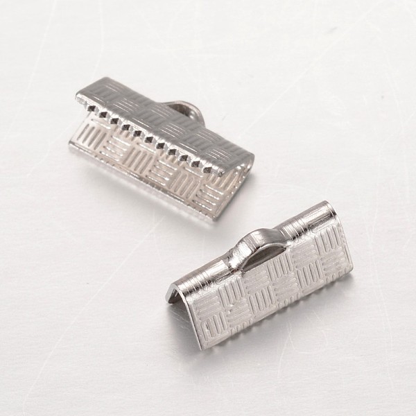 

PandaHall Rectangle 304 Stainless Steel Ribbon Crimp Ends, Stainless Steel Color, 5x13mm, Hole: 1x2.5mm 304 Stainless Steel