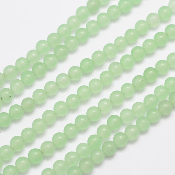 

PandaHall Natural & Dyed Malaysia Jade Bead Strands, Round, Light Green, 4mm, Hole: 0.8mm, about 92pcs/strand, 15 inch Malaysia Jade Round...