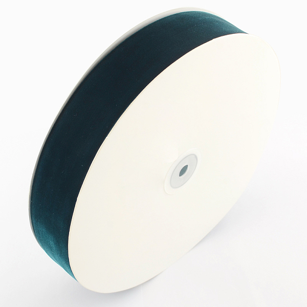 PandaHall 5/8 inch Single Face Velvet Ribbon, Teal, 5/8 inch(15.9mm), about 25yards/roll(22.86m/roll) Velvet None Cyan
