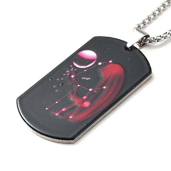 

PandaHall 201 Stainless Steel Rectangle with Constellations Pendant Necklace for Women, Virgo, 23.74 inch(60.3cm) 201 Stainless Steel Virgo