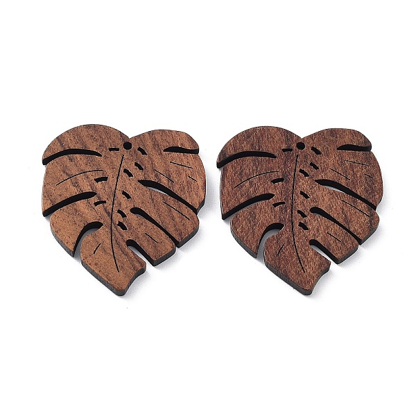 

PandaHall Walnut Wood Laser Cut Pendants, Hollow Charms, Undyed, Leaf, 34.5x30x2.4mm, Hole: 1.5mm Wood Leaf Brown