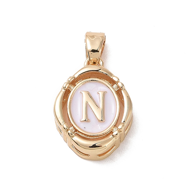 

PandaHall 304 Stainless Steel Enamel Pendants, Oval with Letter, Golden, White, Letter.N, 15.5x11.5x4mm, Hole: 4.5x2.5mm Stainless...