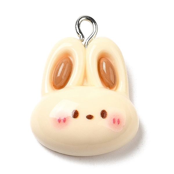

PandaHall Opaque Resin Pendants, with Platinum Plated Iron Loops, Rabbit, 24x18x7.5mm, Hole: 2.5mm Iron+Resin Rabbit Gold