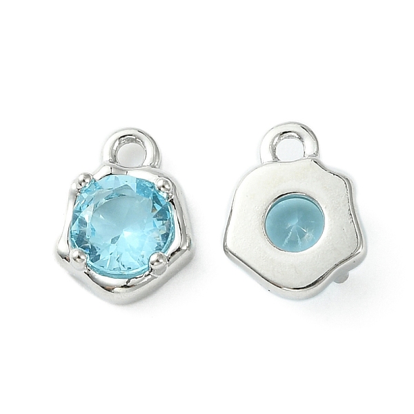 

PandaHall Brass Micro Pave Cubic Zirconia Charms, Irregular Shape Charm, Real Platinum Plated, Light Cyan, 9x7x3mm, Hole: 1.4mm Brass+Cubic...