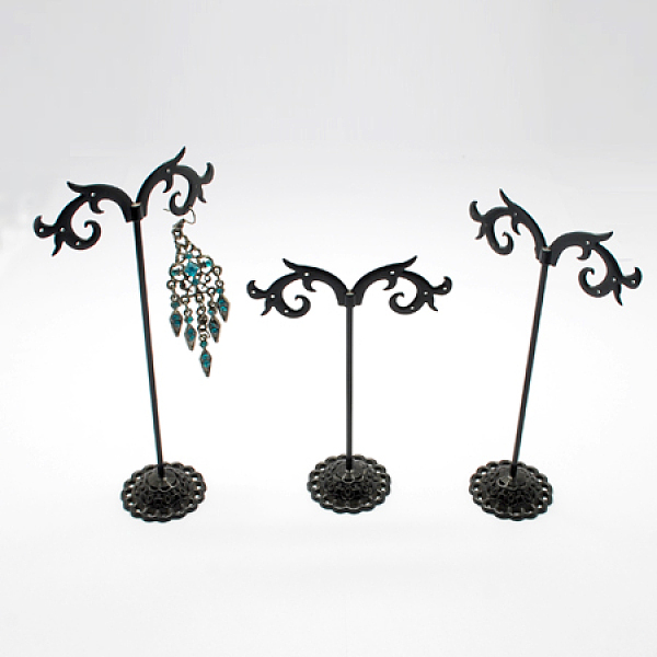 

PandaHall Iron Earring Display Stands, Jewelry Display Rack, Jewelry Tree Stand, Gunmetal, 70x35x105mm Iron