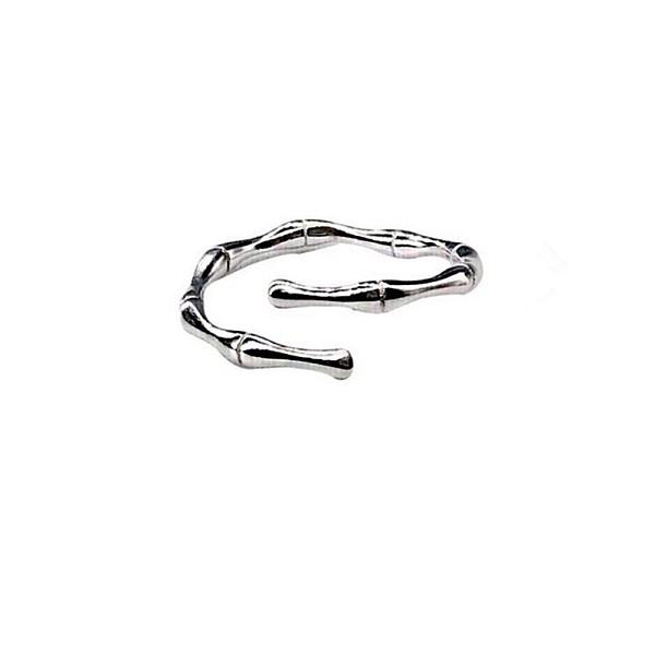 

PandaHall Women's Adjustable Brass Cuff Rings, Bamboo Joint, Antique Silver Brass