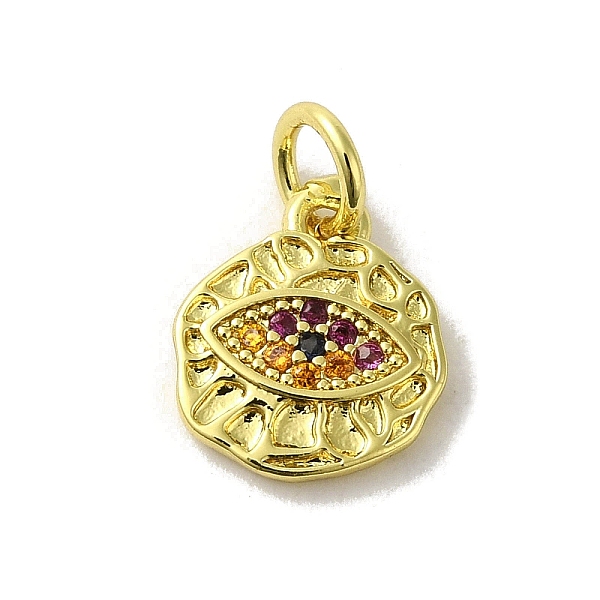 

PandaHall Brass Micro Pave Cubic Zirconia Charms, Real 18K Gold Plated, Eye Charms, Colorful, 11.5x10x1.5mm, Hole: 3mm Brass+Cubic Zirconia...