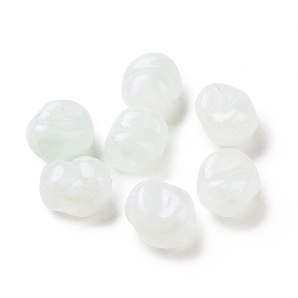 

PandaHall Opaque Acrylic Beads, Glitter Beads, Rice, Honeydew, 16x13.8x11.5mm, Hole: 1.8mm, about 333pcs/500g Acrylic Rice Green