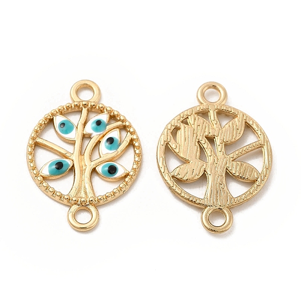 

PandaHall Alloy Enamel Connector Charms, Flat Round Tree Links with Evil Eye, Golden, Nickel, White, 23.5x16.5x2mm, Hole: 2mm Alloy+Enamel...