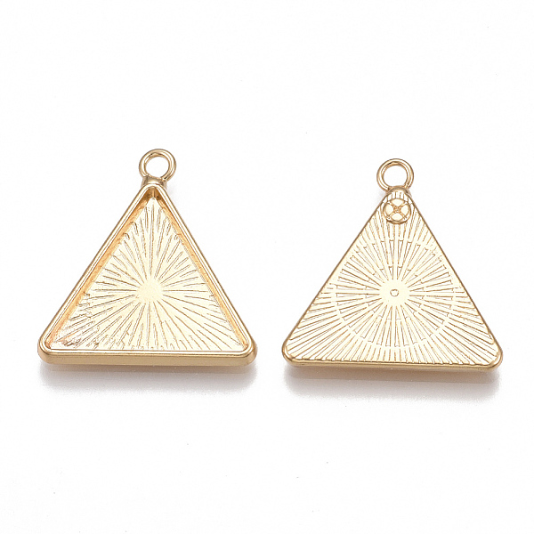 

PandaHall Alloy Pendant Cabochon Settings, Plain Edge Bezel Cups, Long-Lasting Plated, Triangle, Golden, Tray: 17.5x20mm, 24.5x23x2.5mm...