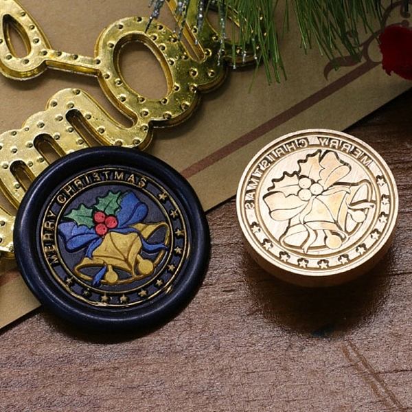 

PandaHall Christmas Series Wax Seal Brass Stamp Head, for Wax Seal Stamp, Golden, Christmas Bell, 25x14mm, Inner Diameter: 7.5mm Brass...