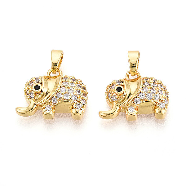 Brass Micro Pave Cubic Zirconia Pendants