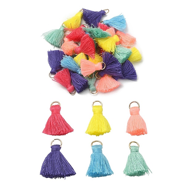 30Pcs 6 Colors Polycotton(Polyester Cotton) Tassel Pendant Decorations