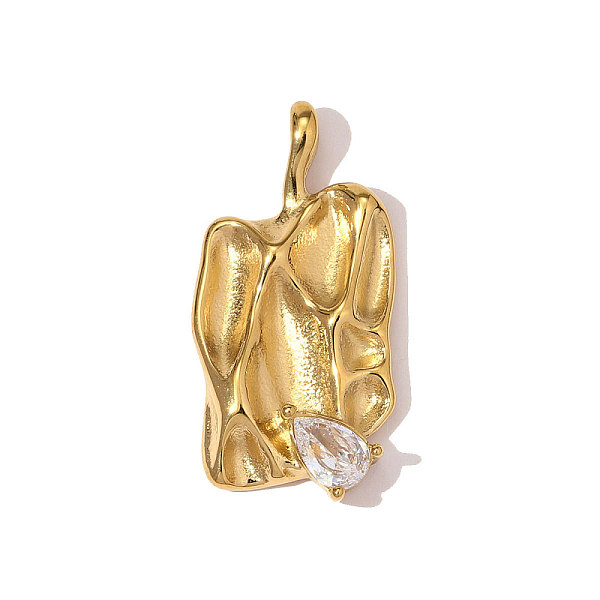Colgantes de circonita cúbica micropavé de acero inoxidable 304