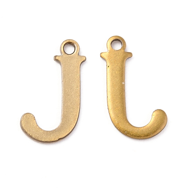 

PandaHall 304 Stainless Steel Alphabet Charms, Antique Bronze, Letter.J, 12x7x1mm, Hole: 1mm 304 Stainless Steel Letter J