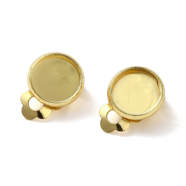 

PandaHall 316 Stainless Steel Clip-on Earring Findings, Earring Settings, Flat Round, Golden, Tray: 10mm, 16x12x7.5mm, Hole: 3mm 316...