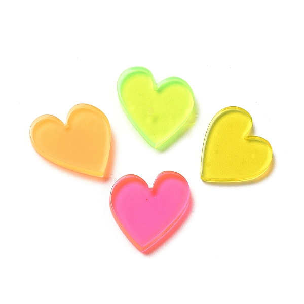 

PandaHall Acrylic Cabochons, Heart, Mixed Color, 17x16x2.5mm Acrylic Heart Multicolor